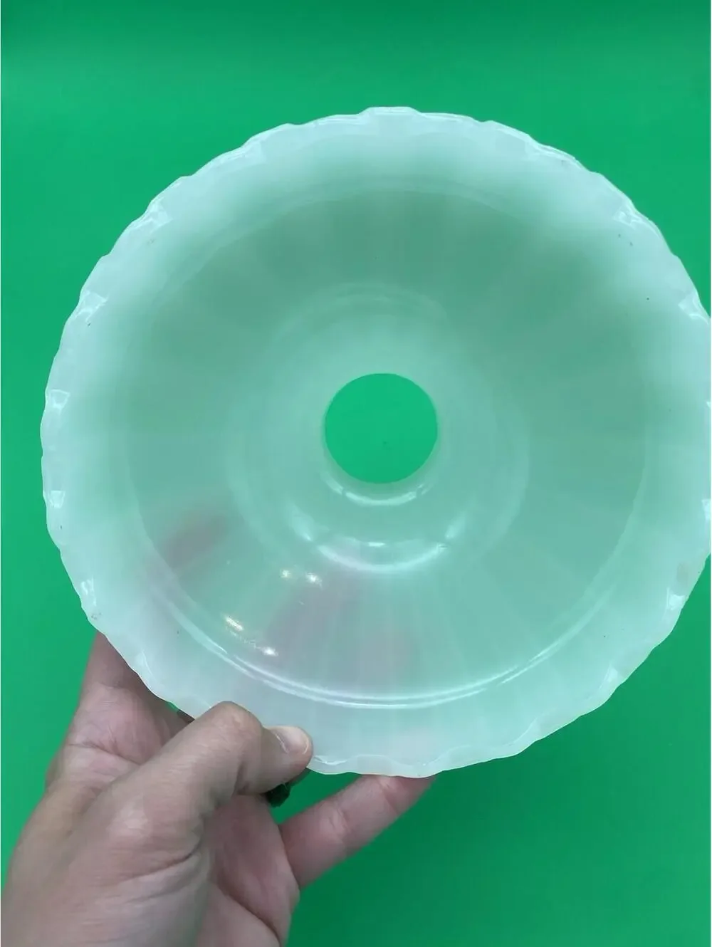 Vintage Milk Glass Ribbed Clam Broth Pattern Lamp or Light Fixture Shade - 7.25